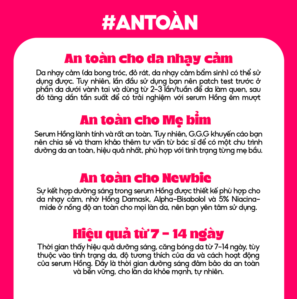 Serum Hồng Dưỡng Sáng, Căng Bóng, Ẩm Mượt - G.G.G Wonder Glow Brightening Serum 40ml