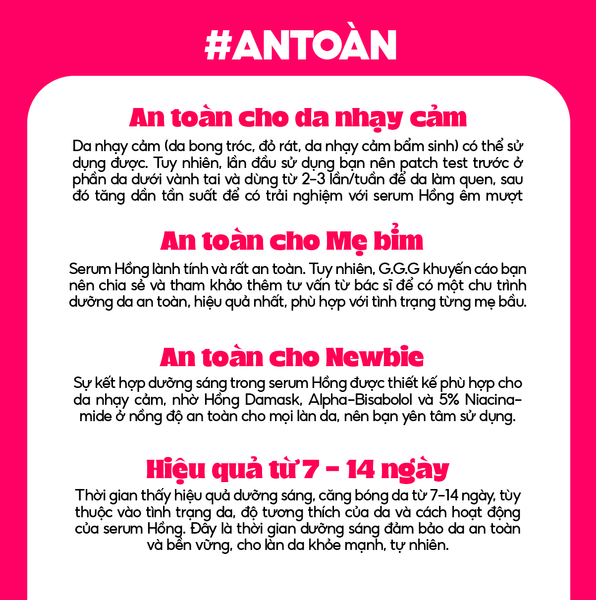 Serum Hồng Dưỡng Sáng, Căng Bóng, Ẩm Mượt - G.G.G Wonder Glow Brightening Serum 40ml