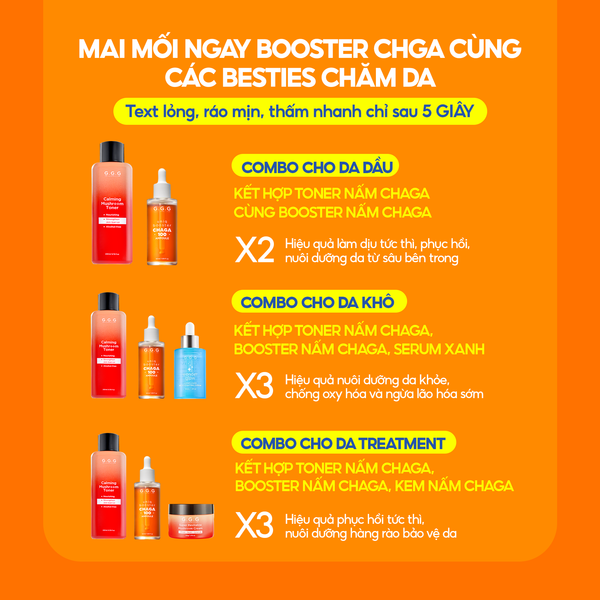 Booster Nấm Chaga, Tinh Chất Ampoule Cấp Ẩm Sâu Làm Dịu & Phục Hồi Da Tức Thì - GGG Uniq Booster Chaga 50ml