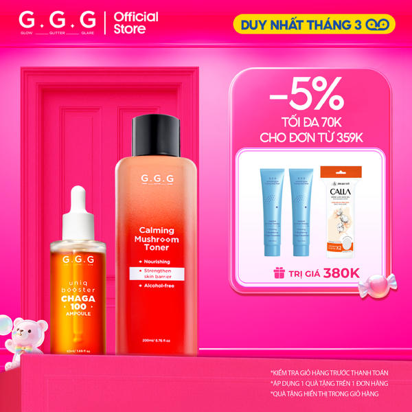  Combo 1 Tinh Chất Booster Nấm G.G.G 50ml + 1 Toner Nấm G.G.G 200ml 