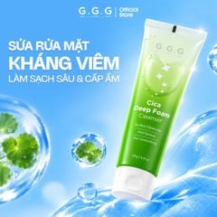 Sữa rửa mặt rau má AHA, BHA,PHA sạch sâu, ẩm mịn, không khô da - G.G.G Cica Deep Foam Cleanser 125g