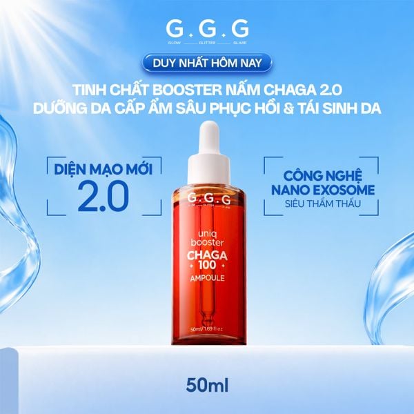 [SPD]  Booster Nấm Chaga 2.0 Giúp Cấp Ẩm Sâu Làm Dịu, Phục Hồi Da Tức Thì Và Dưỡng Sáng Da - GGG Uniq Booster Chaga 50ml