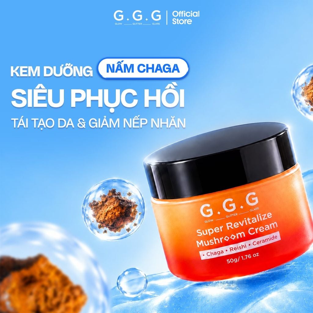 Kem Nấm Chaga Hỗ Trợ Làm Dịu Da Và Cấp Ẩm Chuyên Sâu - G.G.G Super Revitalize Mushroom Cream 50g
