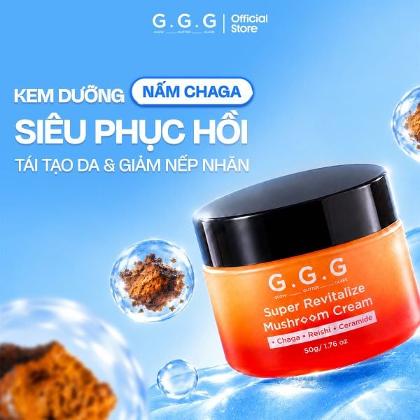 Kem Nấm Chaga Hỗ Trợ Làm Dịu Da Và Cấp Ẩm Chuyên Sâu - G.G.G Super Revitalize Mushroom Cream 50g