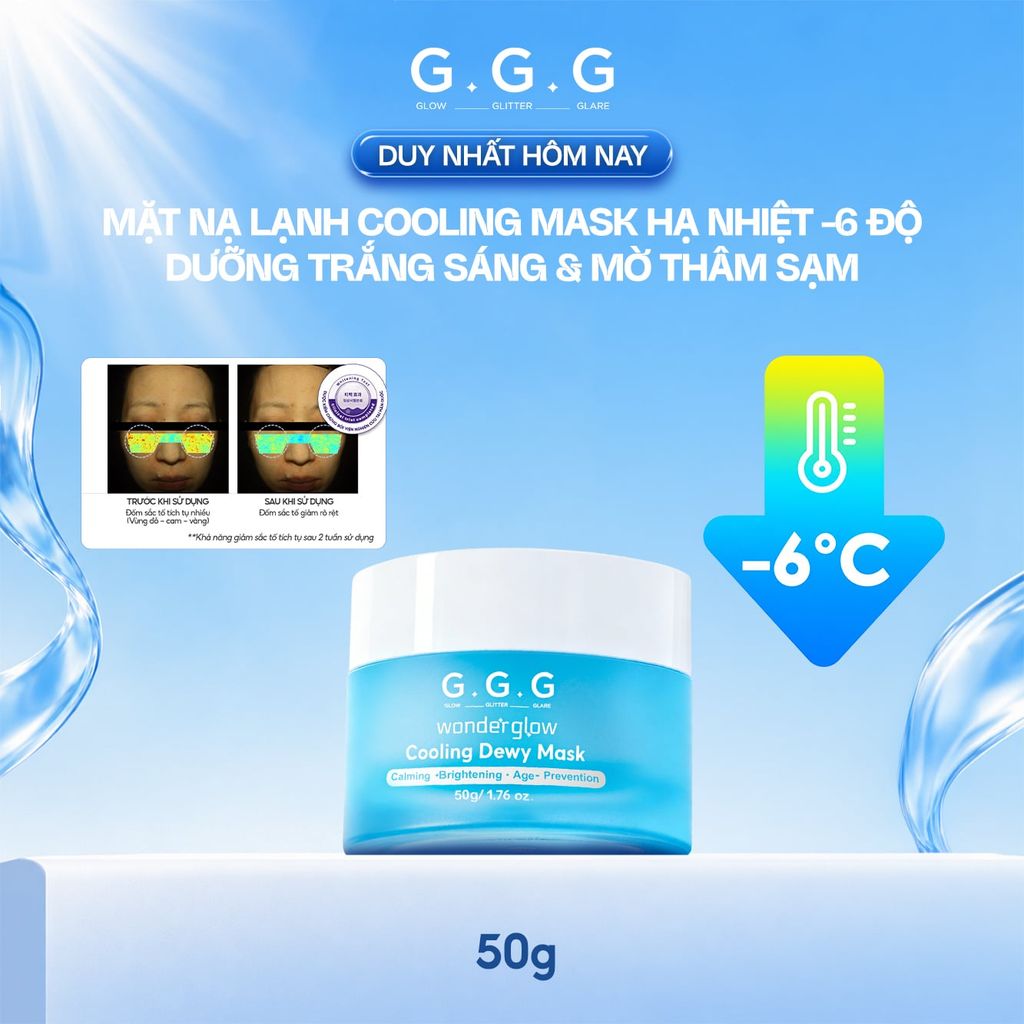 [SPD] Mặt Nạ Cooling Dewy Mask Dịu Da Tức Thì, Sáng Mịn và Căng Bóng - G.G.G Wonder Glow Cooling Dewy Mask 50g