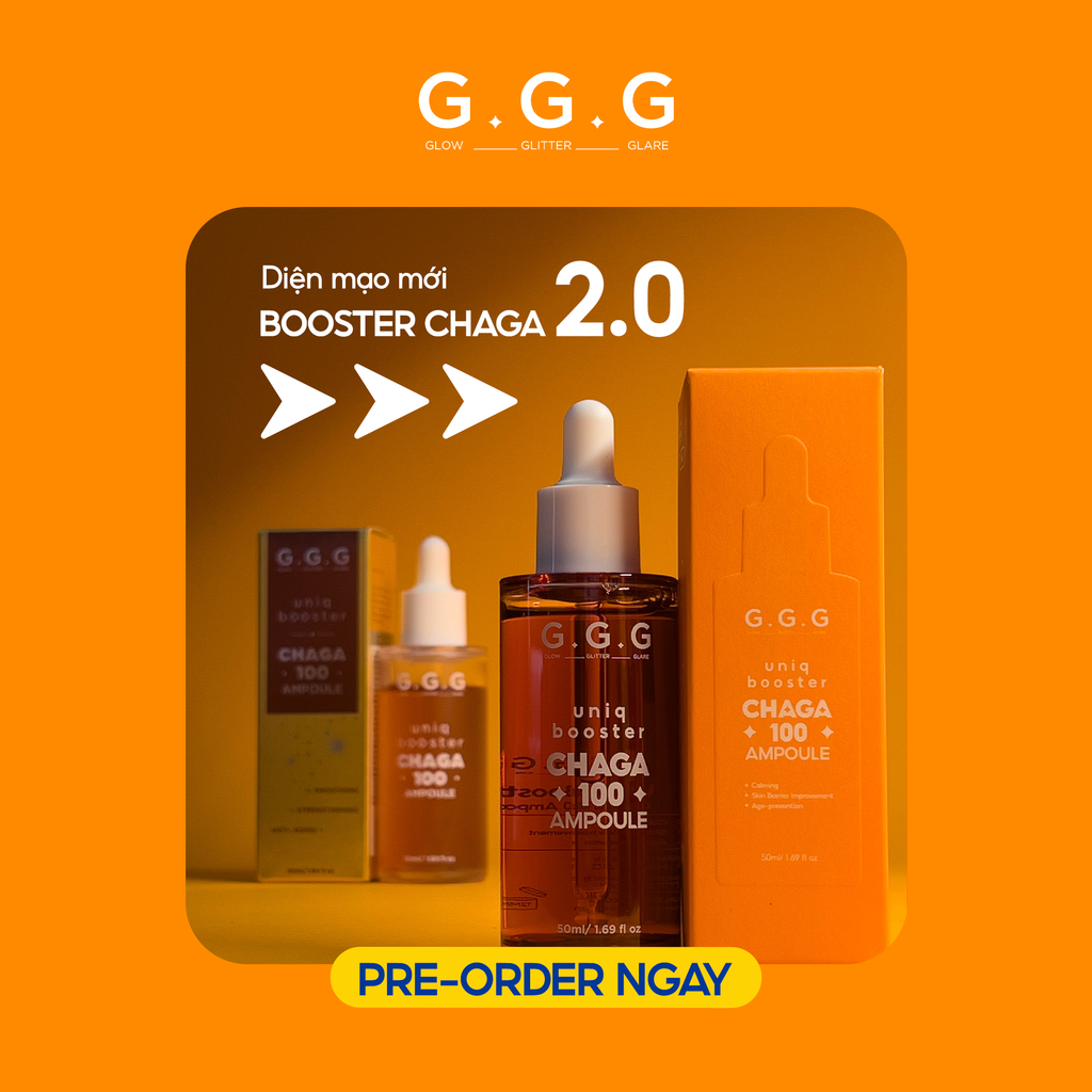Booster Nấm Chaga, Tinh Chất Ampoule Cấp Ẩm Sâu Làm Dịu & Phục Hồi Da Tức Thì - GGG Uniq Booster Chaga 50ml