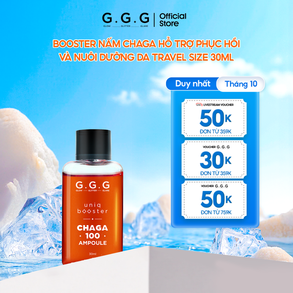  Booster Nấm Chaga Tinh Chất Ampoule Cấp Ẩm Sâu Làm Dịu & Phục Hồi Da Khỏe G.G.G 30ml 
