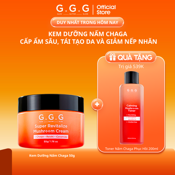 Kem Nấm Chaga Hỗ Trợ Làm Dịu Da Và Cấp Ẩm Chuyên Sâu - G.G.G Super Revitalize Mushroom Cream 50g