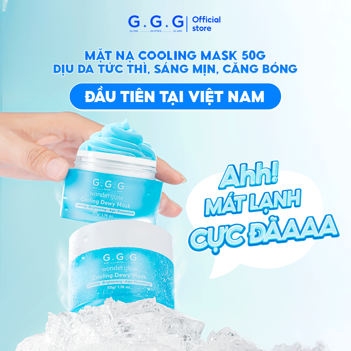 Mặt Nạ Cooling Dewy Mask Hỗ Trợ Dịu Da Tức Thì, Sáng Mịn và Căng Bóng - G.G.G Wonder Glow Cooling Dewy Mask 50g