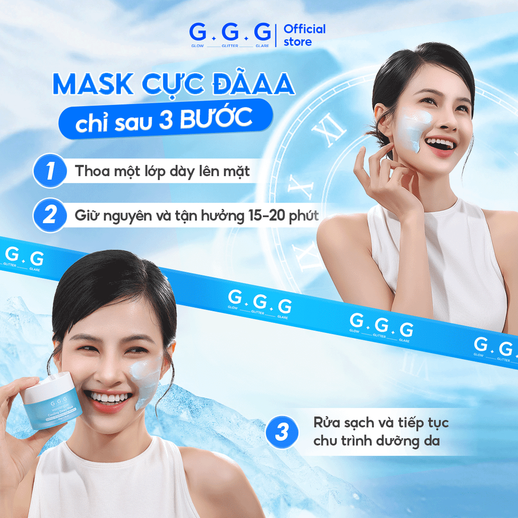 Mặt Nạ Cooling Dewy Mask Hỗ Trợ Dịu Da Tức Thì, Sáng Mịn và Căng Bóng - G.G.G Wonder Glow Cooling Dewy Mask 50g