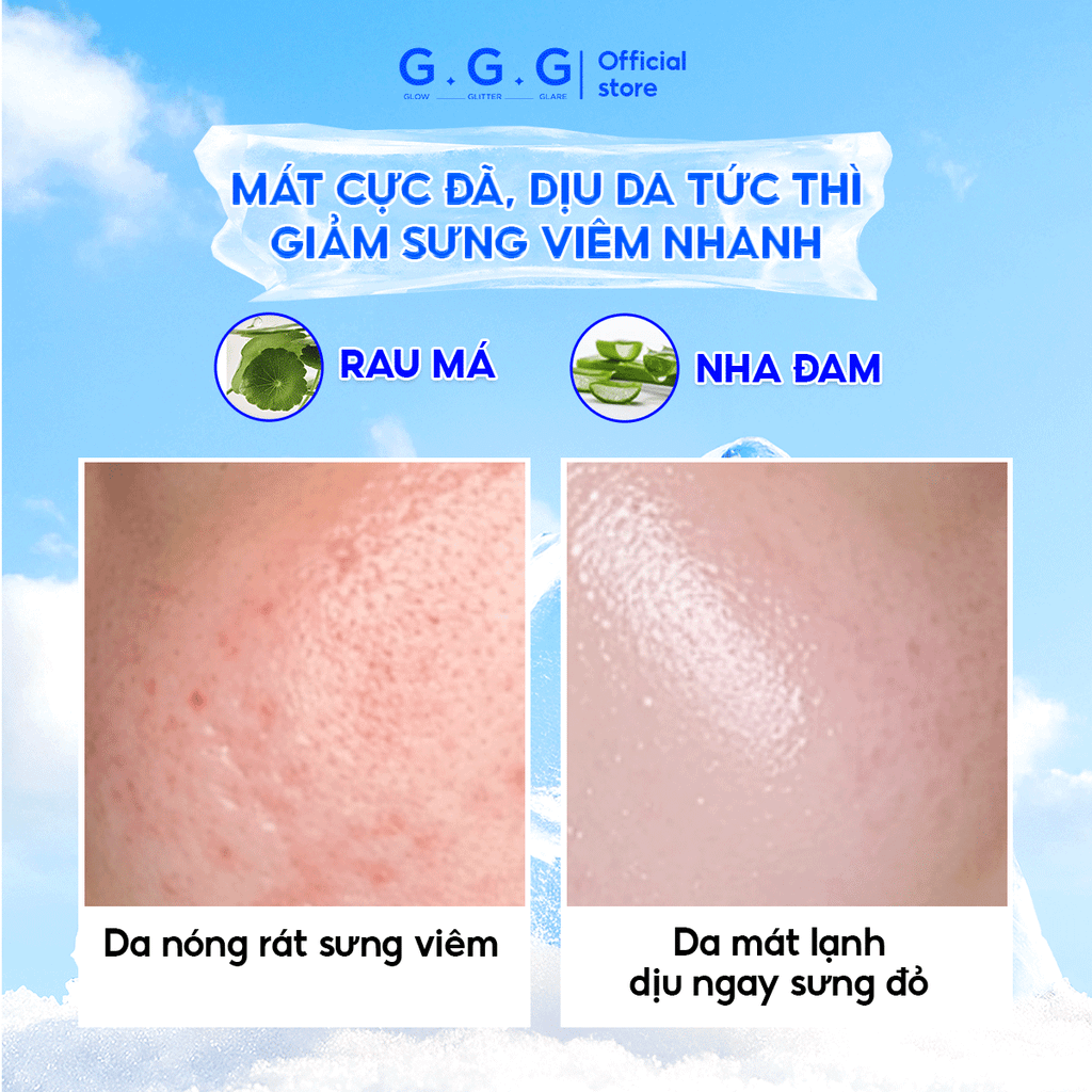 Mặt Nạ Cooling Dewy Mask Hỗ Trợ Dịu Da Tức Thì, Sáng Mịn và Căng Bóng - G.G.G Wonder Glow Cooling Dewy Mask 50g