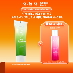 Sữa rửa mặt rau má AHA, BHA,PHA sạch sâu, ẩm mịn, không khô da - G.G.G Cica Deep Foam Cleanser 125g