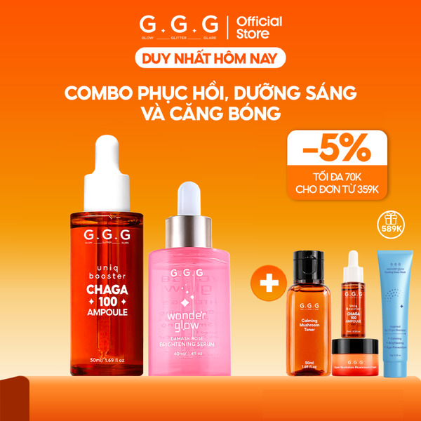 Combo 1 Tinh Chất Booster Nấm G.G.G 50ml + 1 Tinh Chất Tái Tạo Da Mờ Thâm Mụn G.G.G 40ml