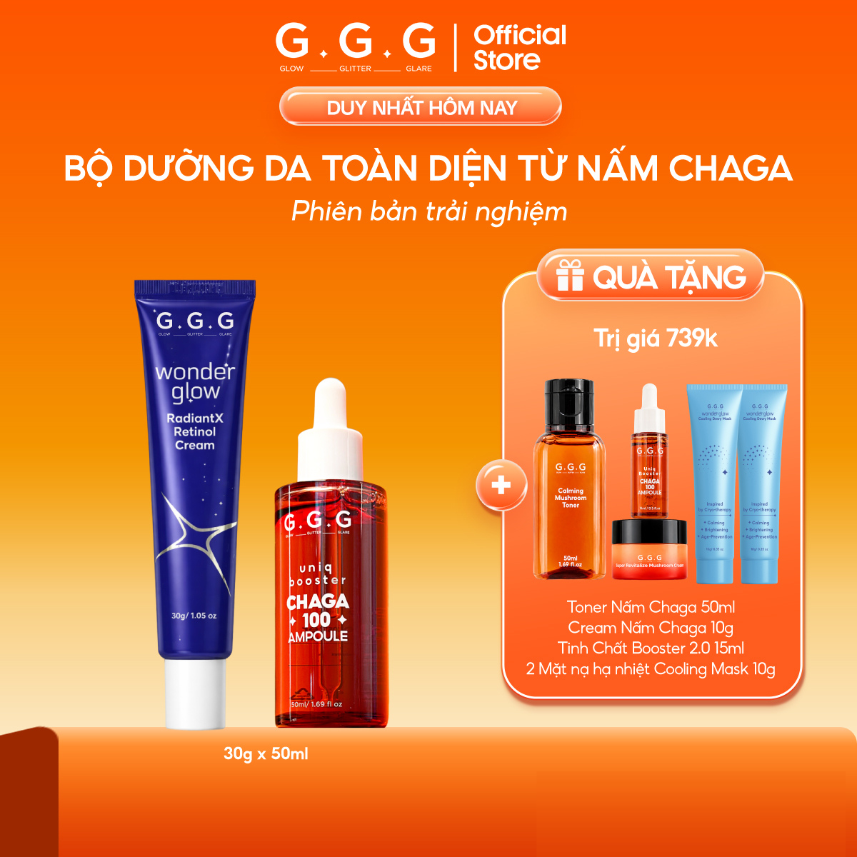 COMBO RETINOL 0.5% 30G VÀ BOOSTER CHAGA 50ML