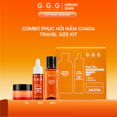 COMBO Chăm Da Từ Nấm Chagga Giúp Làm Dịu Cấp Ẩm Và Phục Hồi - GGG Feel the Mushroom Magic Set 3pcs
