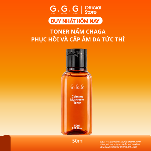 [MINI] Toner Nấm Chaga Không Cồn Hỗ Trợ Cấp ẩm Dịu Da - G.G.G Calming Mushroom Toner 50ml