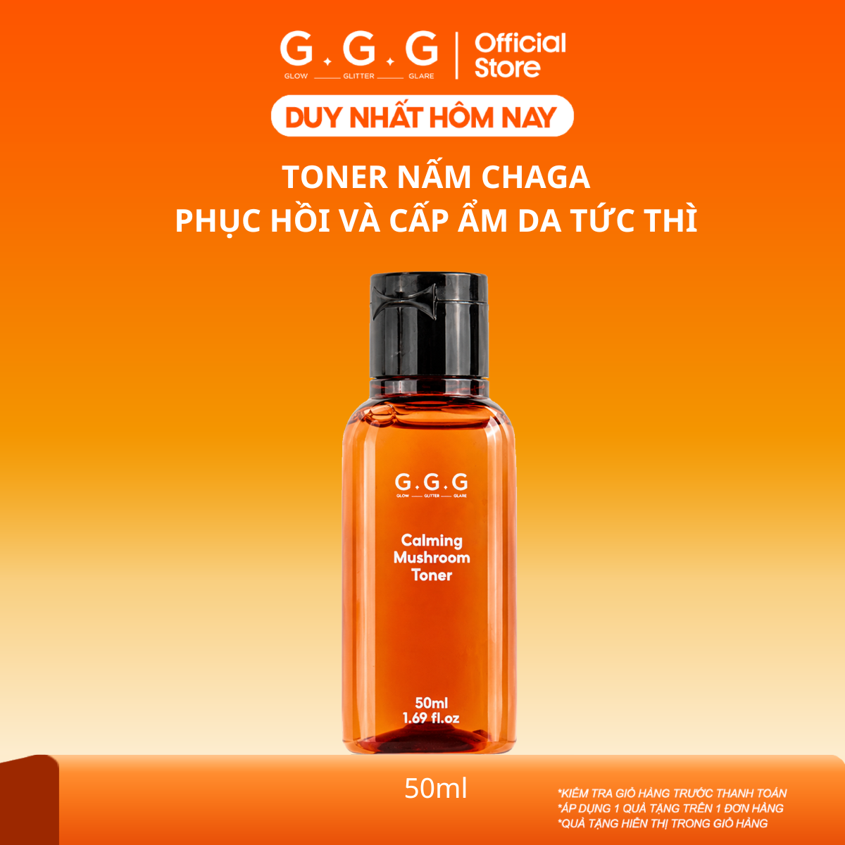 [MINI] Toner Nấm Chaga Không Cồn Hỗ Trợ Cấp ẩm Dịu Da - G.G.G Calming Mushroom Toner 50ml