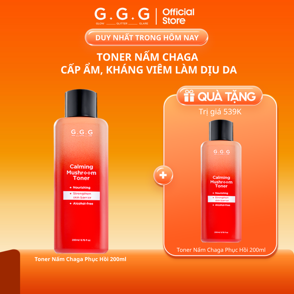 Toner Nấm Chaga Không Cồn Hỗ Trợ Cấp ẩm Dịu Da - G.G.G Calming Mushroom Toner 200ml