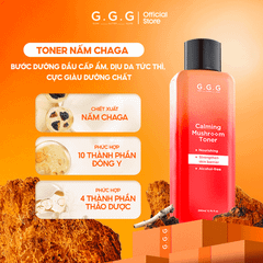 [MINI] Toner Nấm Chaga Không Cồn Hỗ Trợ Cấp ẩm Dịu Da - G.G.G Calming Mushroom Toner 50ml