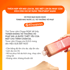 Toner Nấm Chaga Không Cồn Hỗ Trợ Cấp ẩm Dịu Da - G.G.G Calming Mushroom Toner 200ml