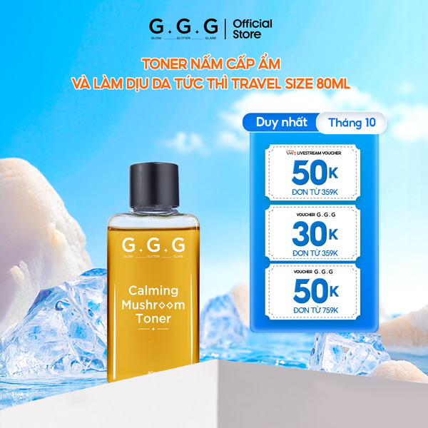  Toner Nấm Không cồn Cấp ẩm Dịu da tức thì - GGG Calming Mushroom Toner 80ml 