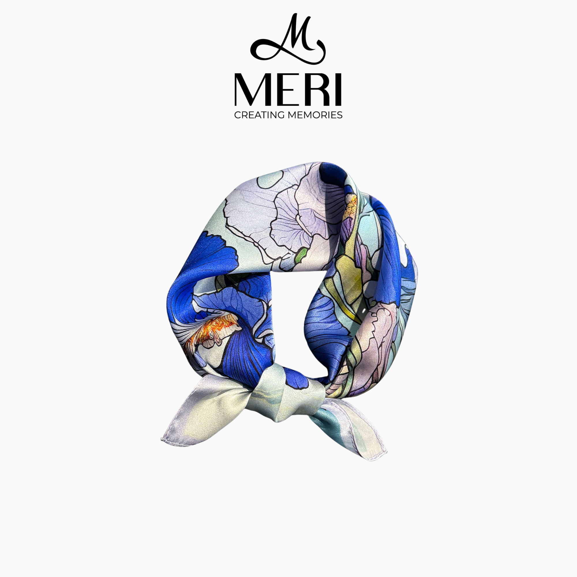  Khăn choàng lụa Blue Iris 