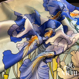  Khăn choàng lụa Blue Iris 