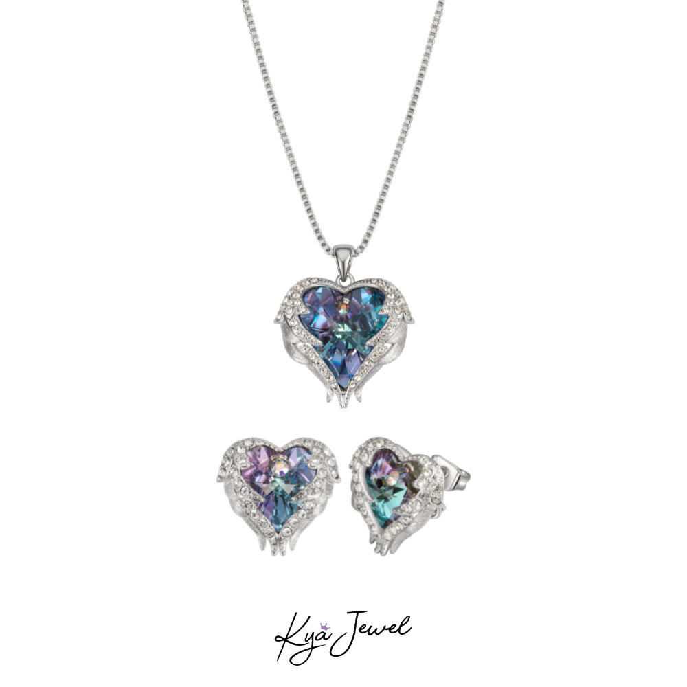  Bộ trang sức bạc tình yêu thủy chung đá Swarovski 