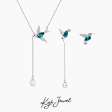  Bộ trang sức bạc chim ruồi đá Swarovski 