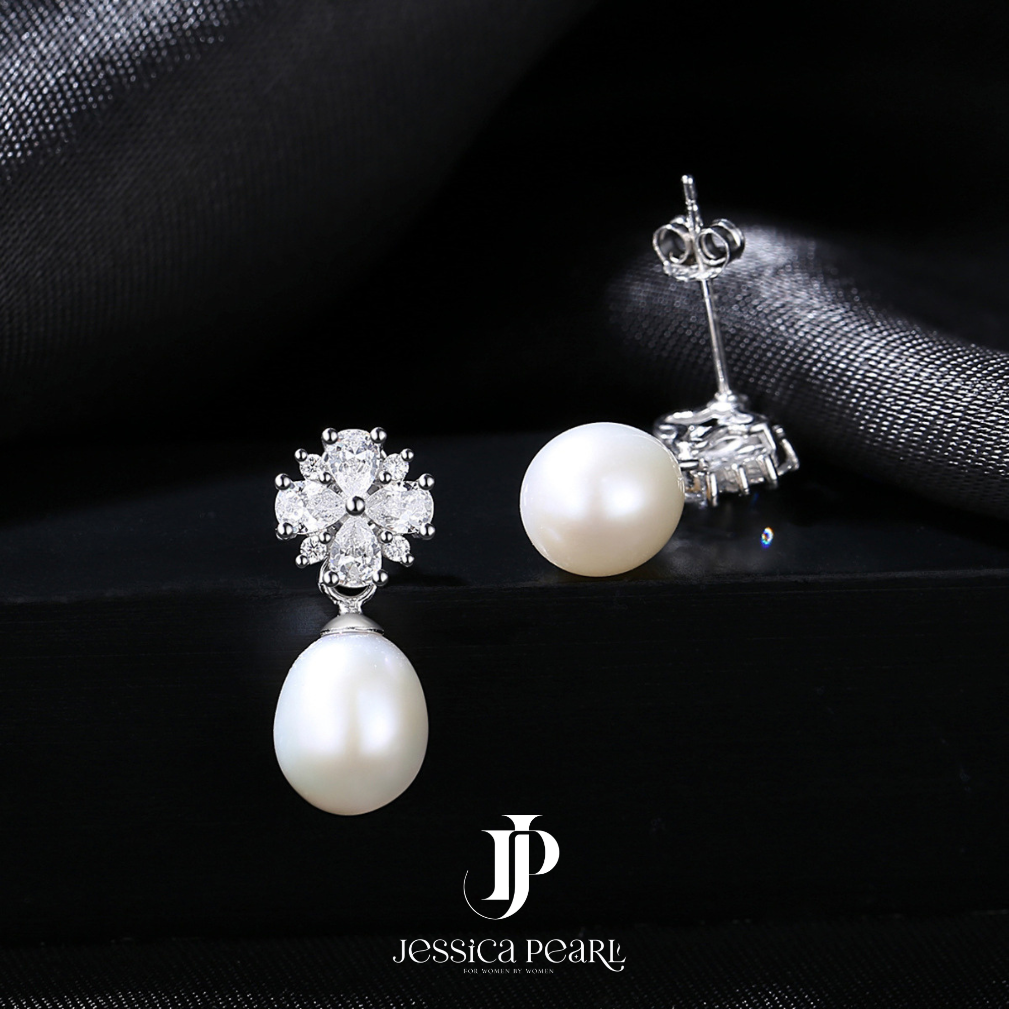  Khuyên tai nữ Freshwater Pearl Floral 