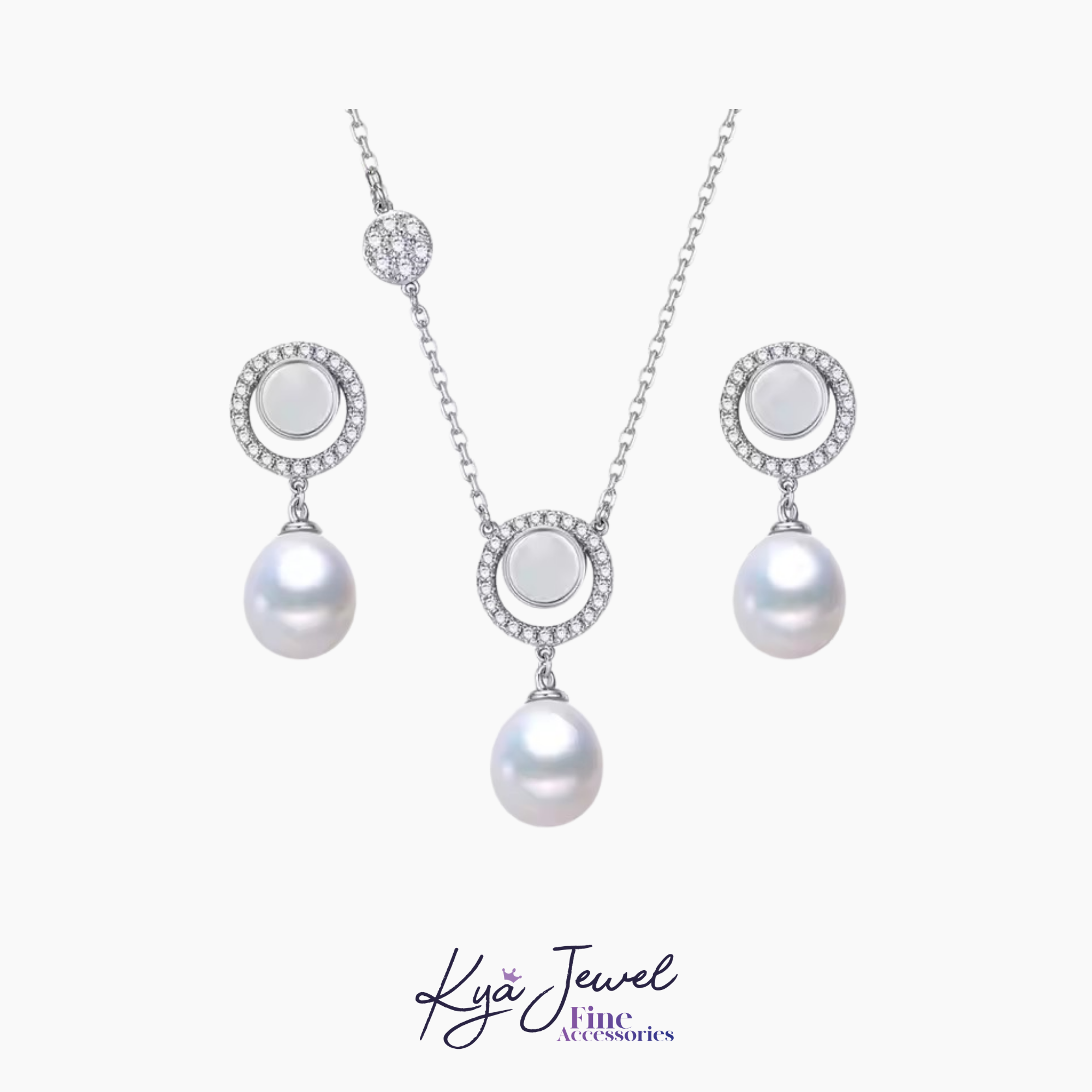  Bộ trang sức nữ Button Pearl 
