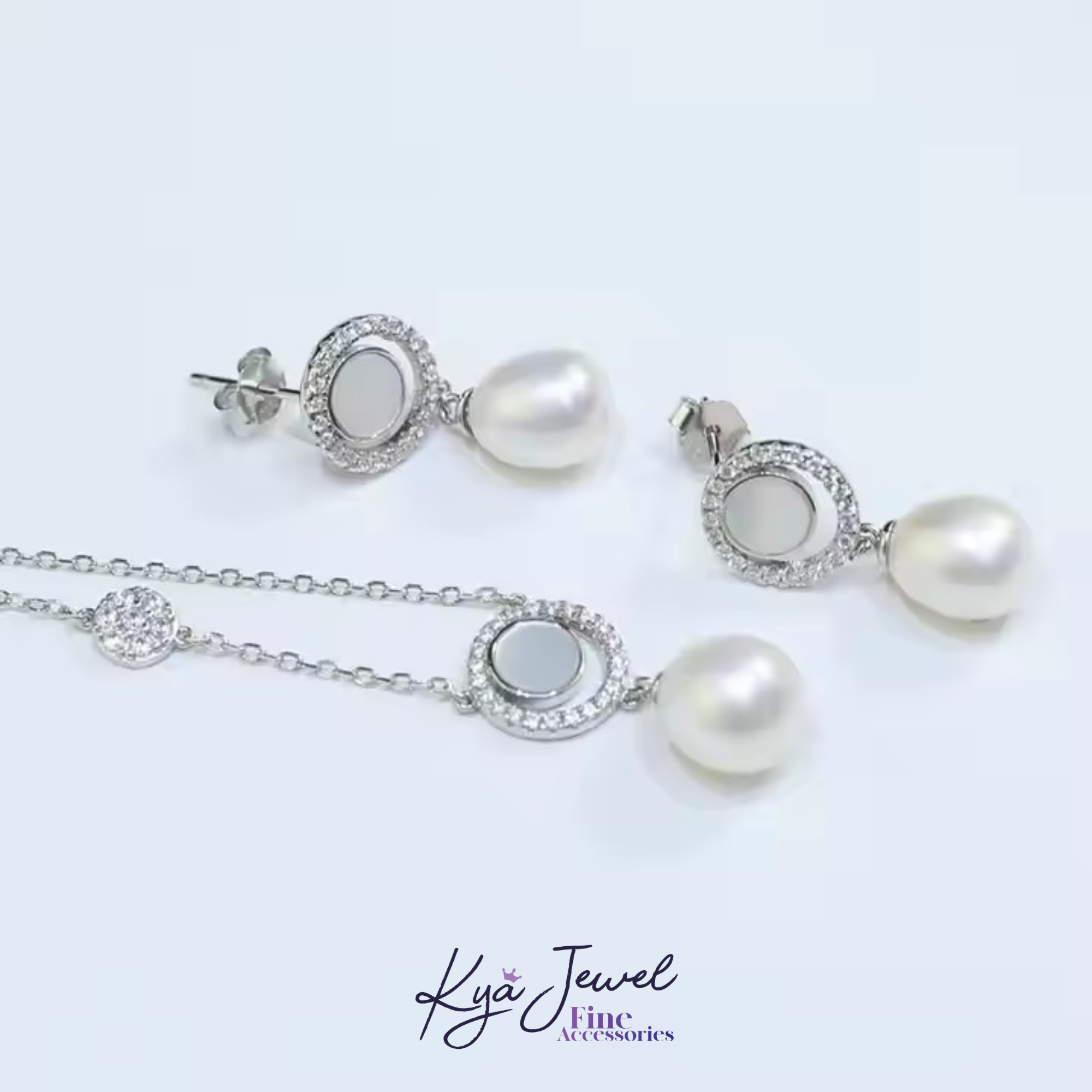 Bộ trang sức nữ Button Pearl 