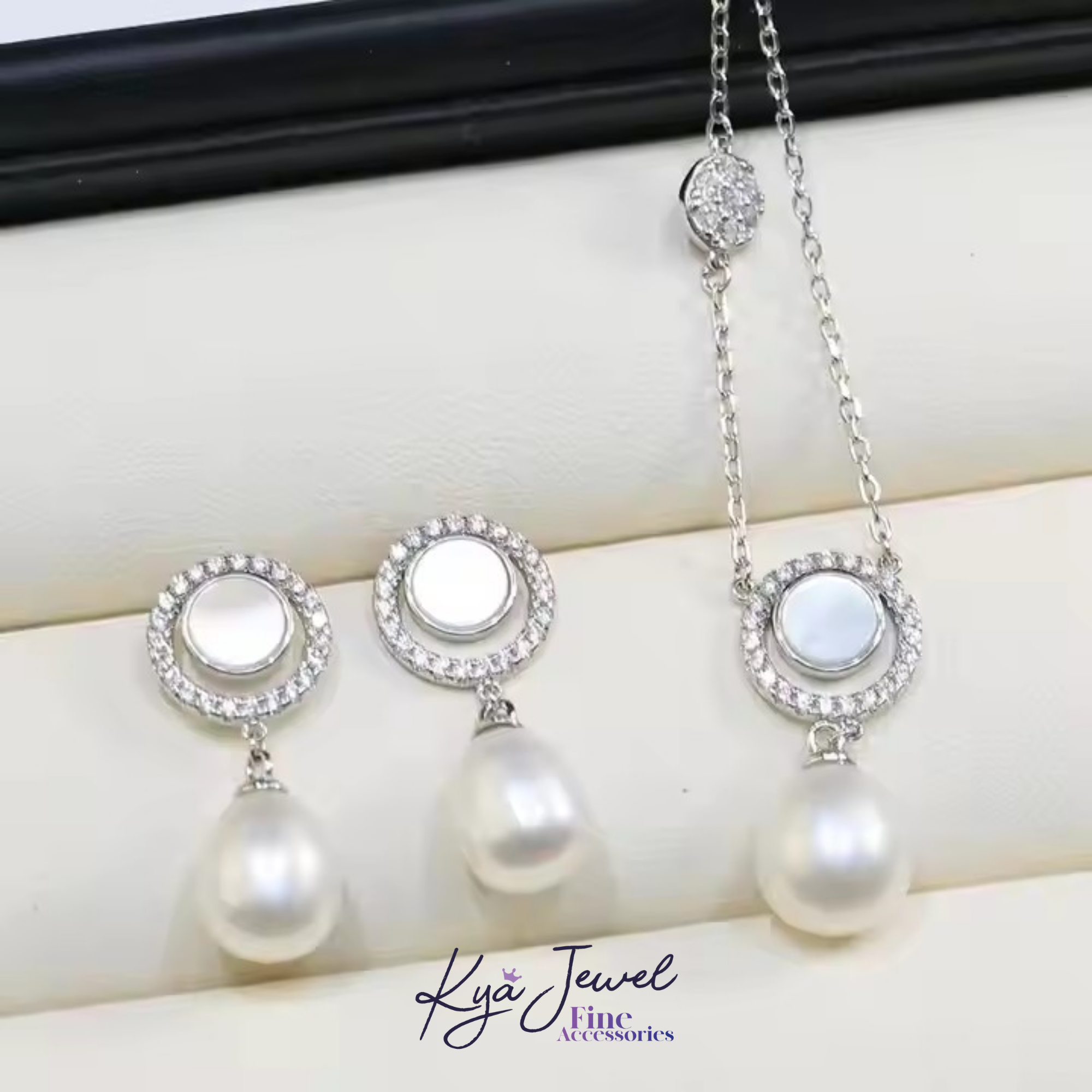  Bộ trang sức nữ Button Pearl 