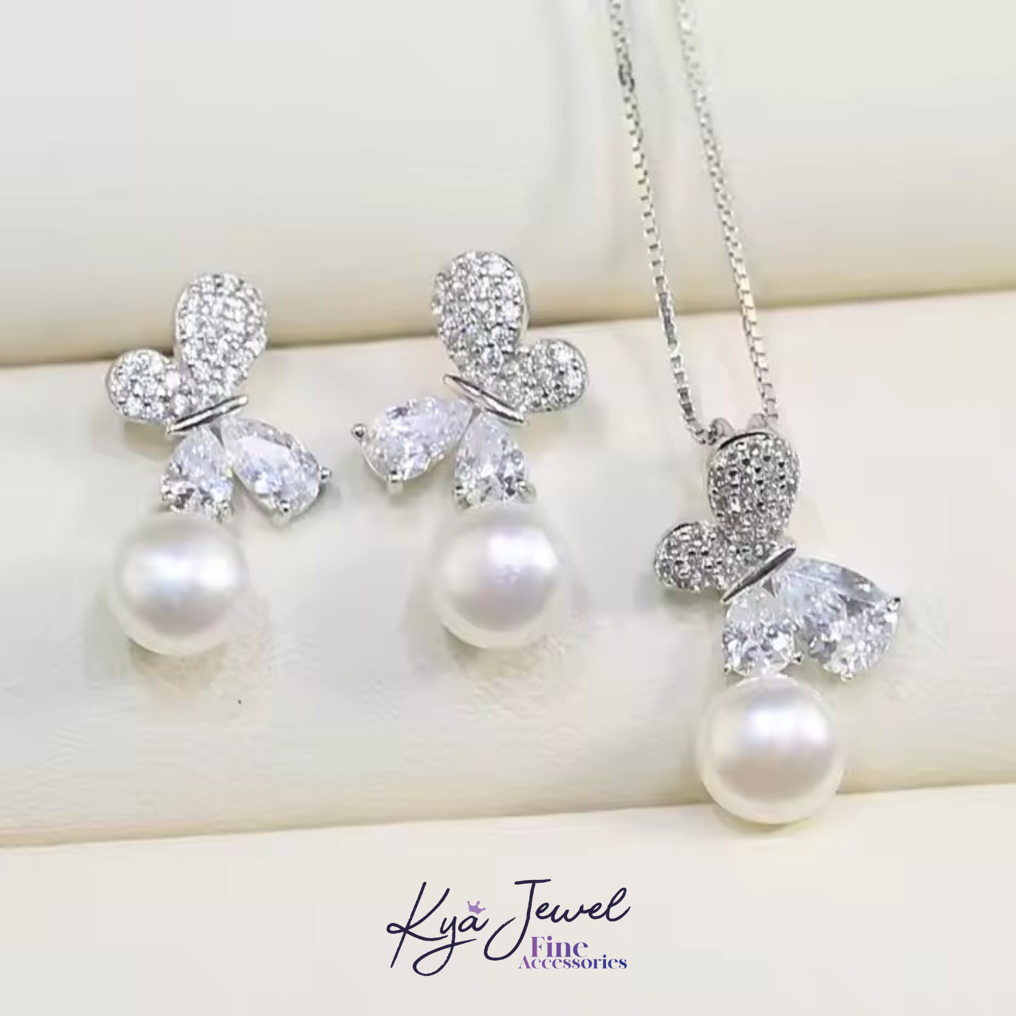  Bộ trang sức nữ Radiant Butterfly Pearl 