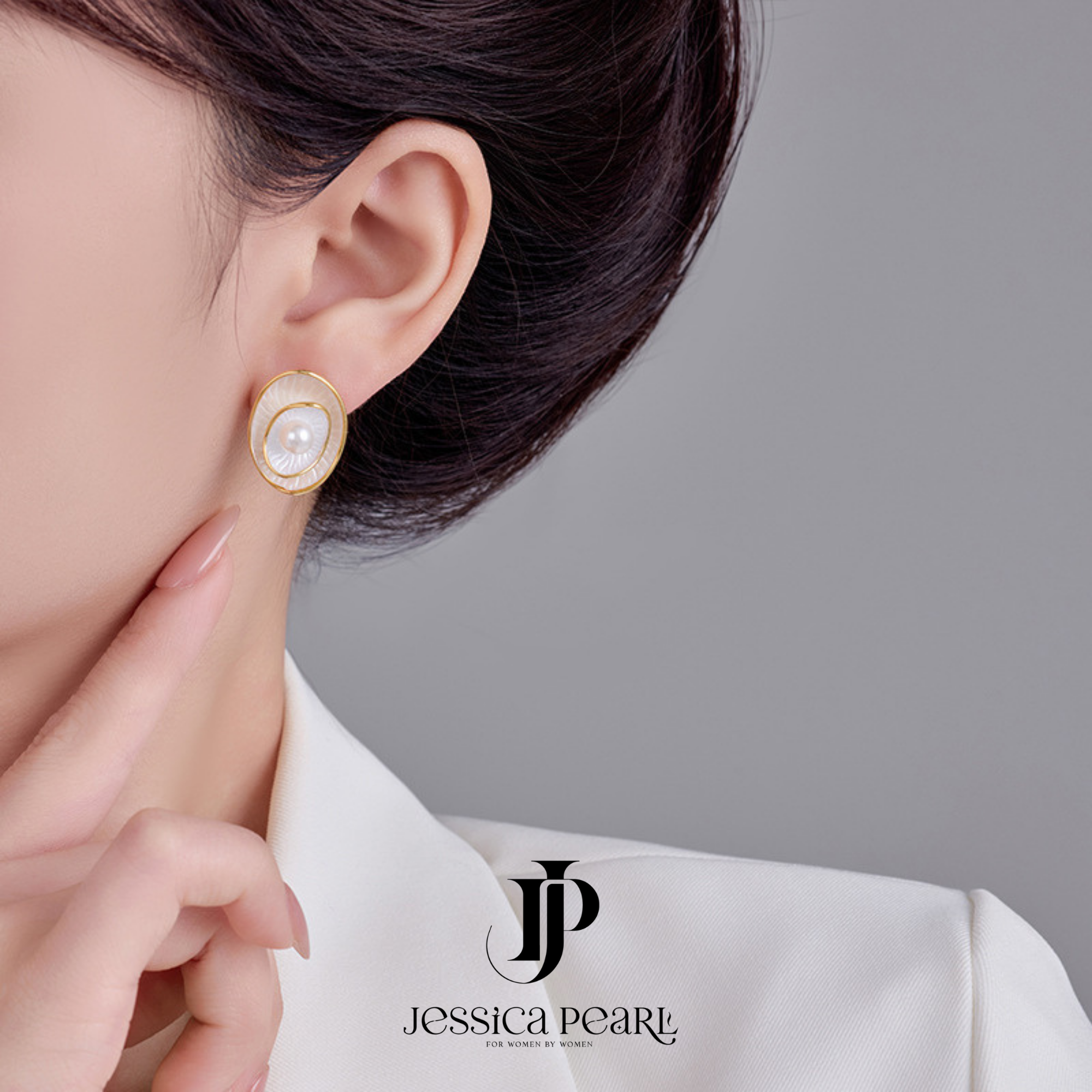  Khuyên tai nữ Swirl Pearl 