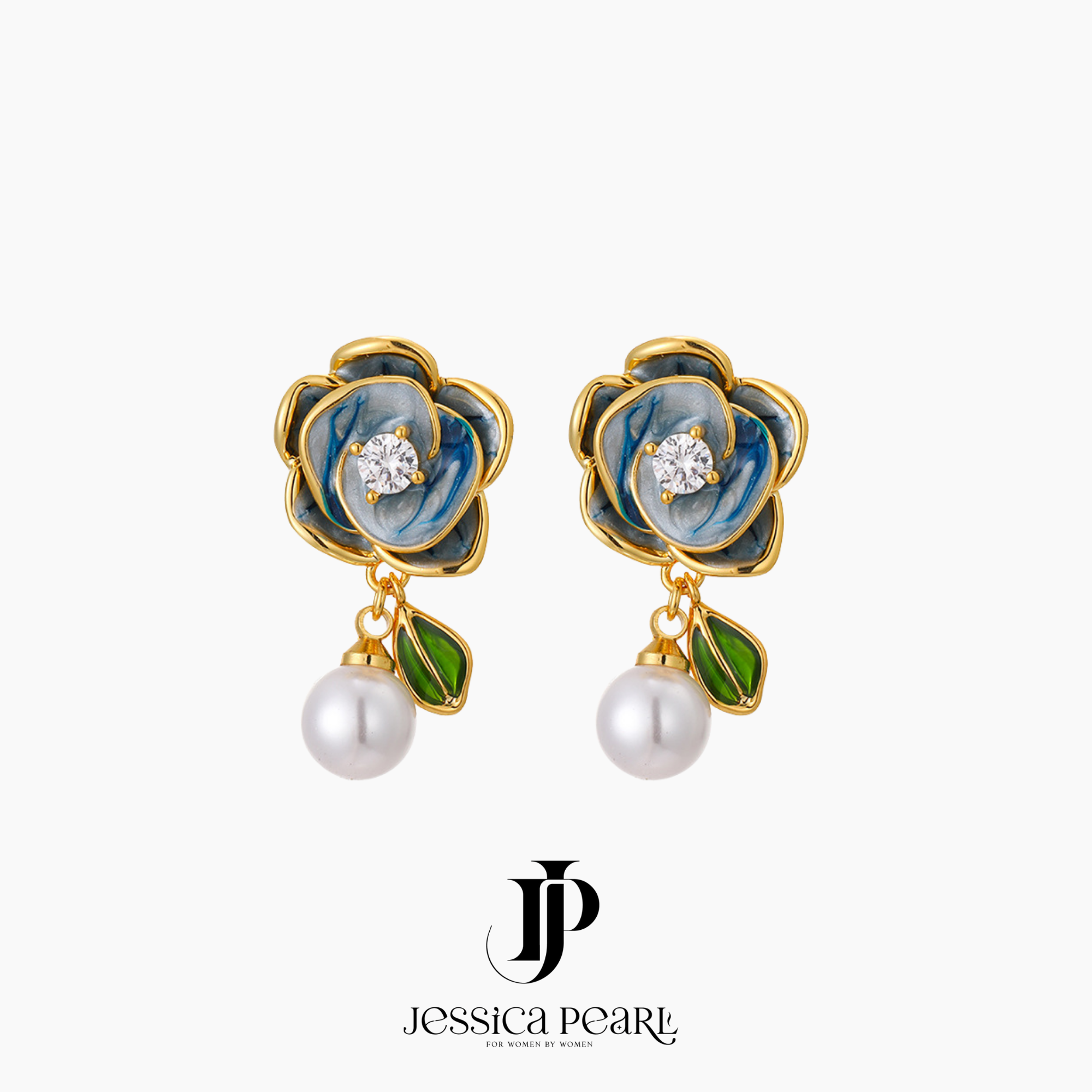  Khuyên tai nữ Camellia Pearl 