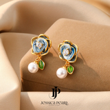  Khuyên tai nữ Camellia Pearl 