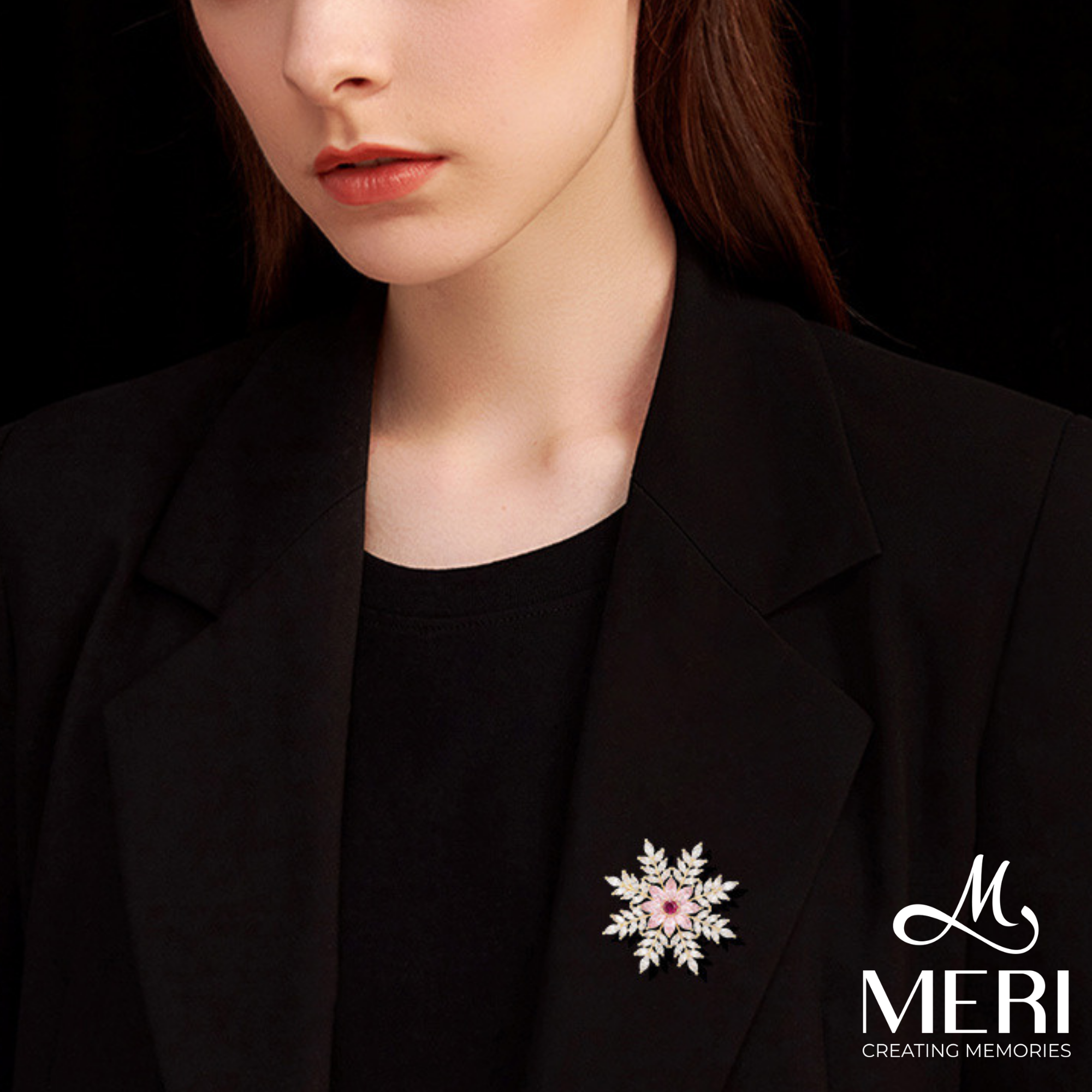  Cài áo Blush Snowflake 