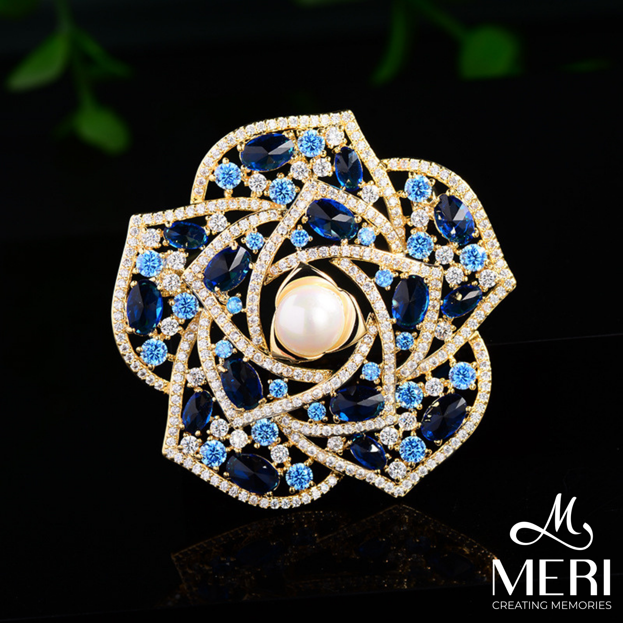  Cài áo Blue Camellia 