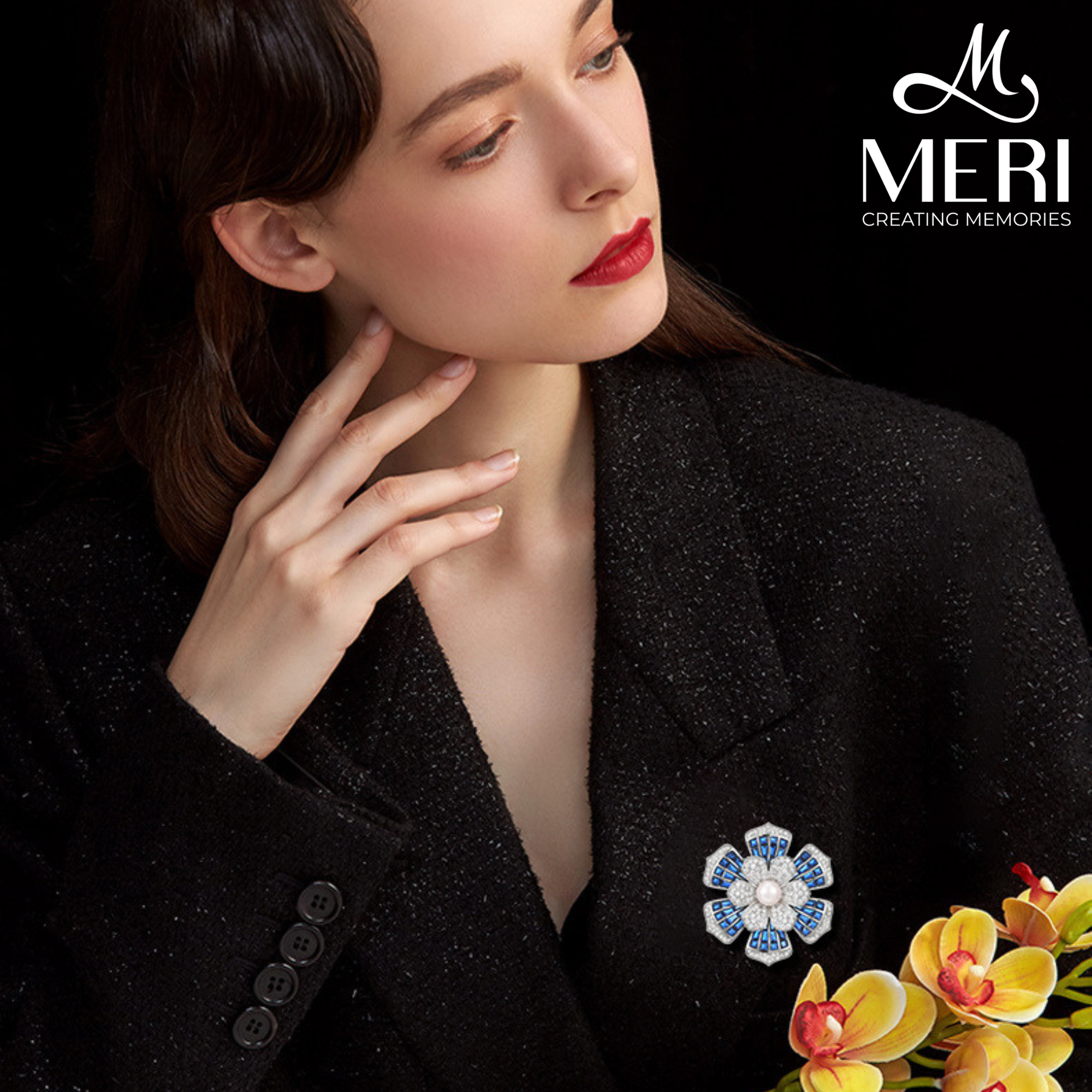  Cài áo Blue Petal 