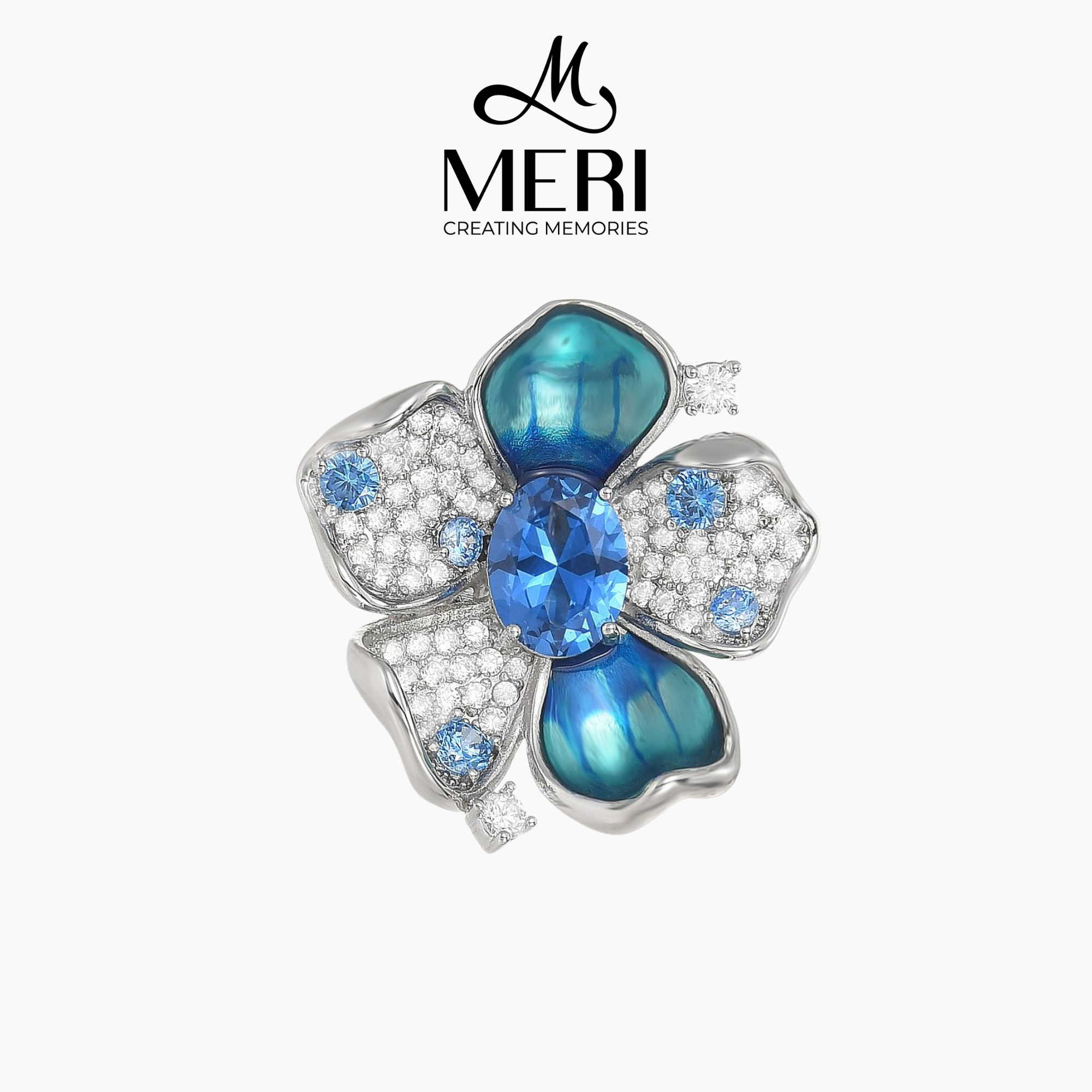  Pin cài áo Azure Flower 