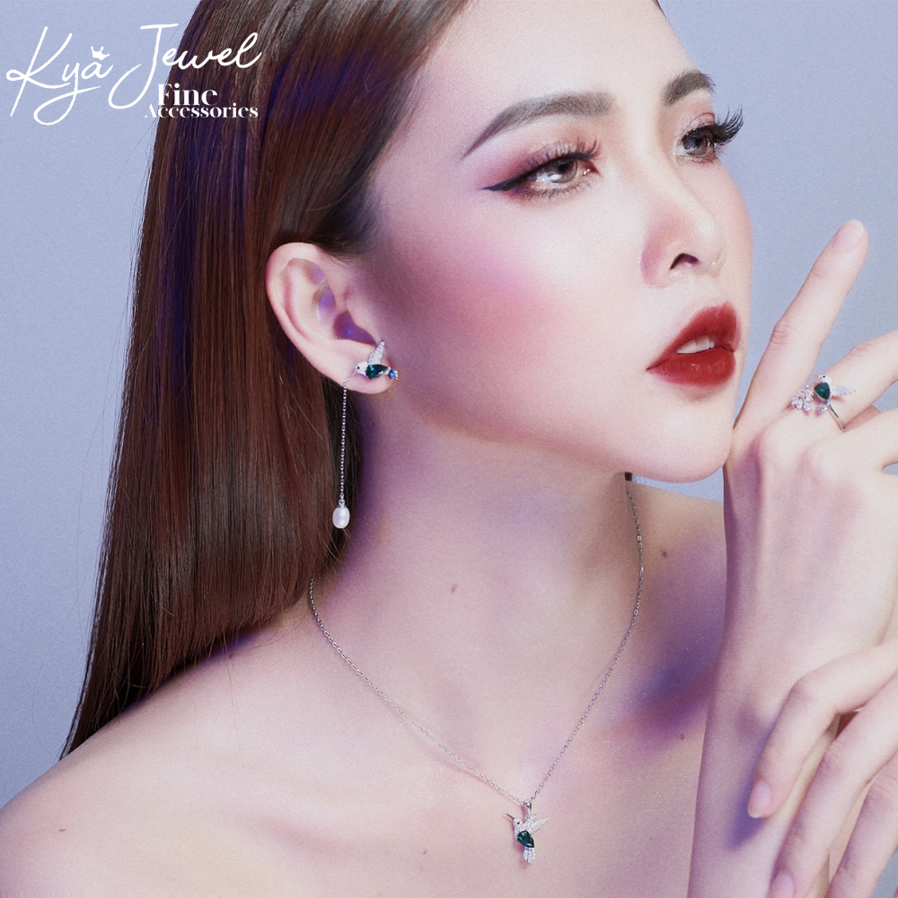 Bộ trang sức bạc chim ruồi đá Swarovski 