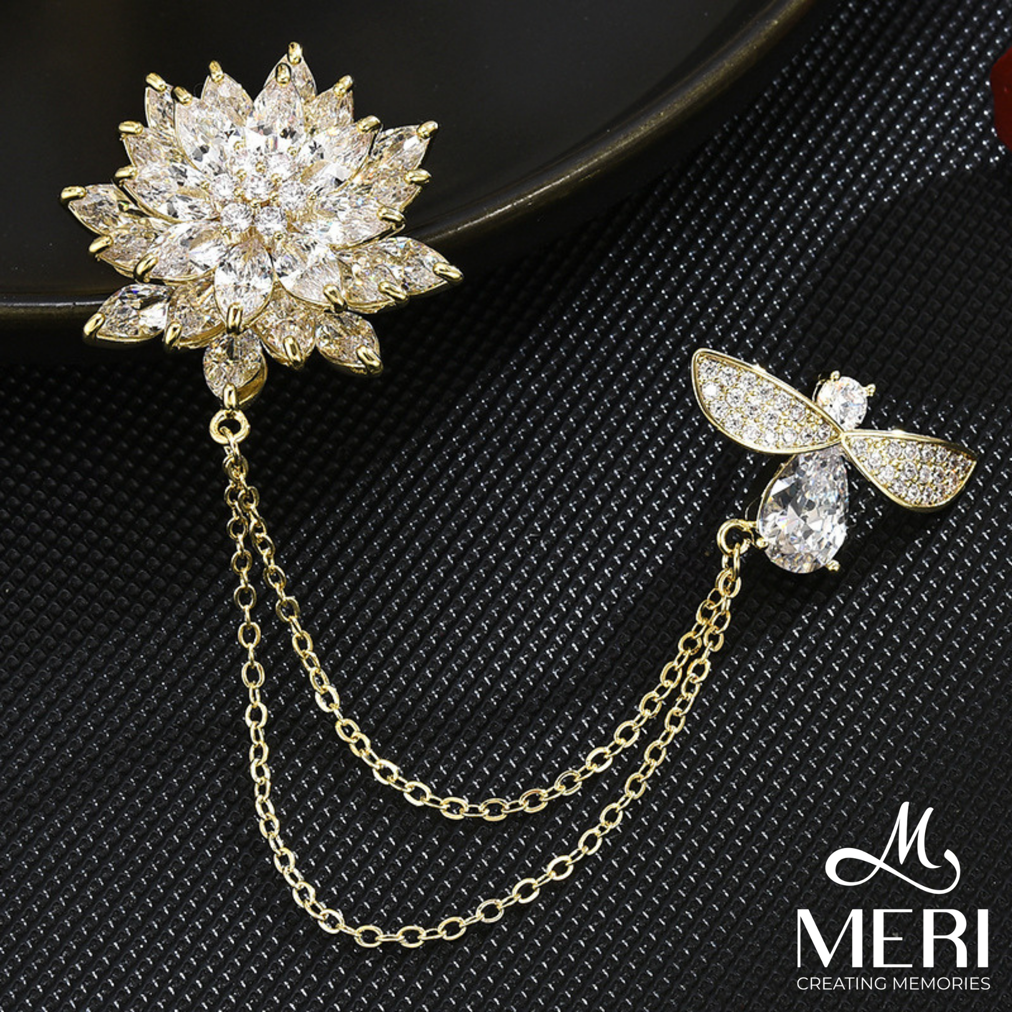  Cài áo cao cấp Bee & Flower 