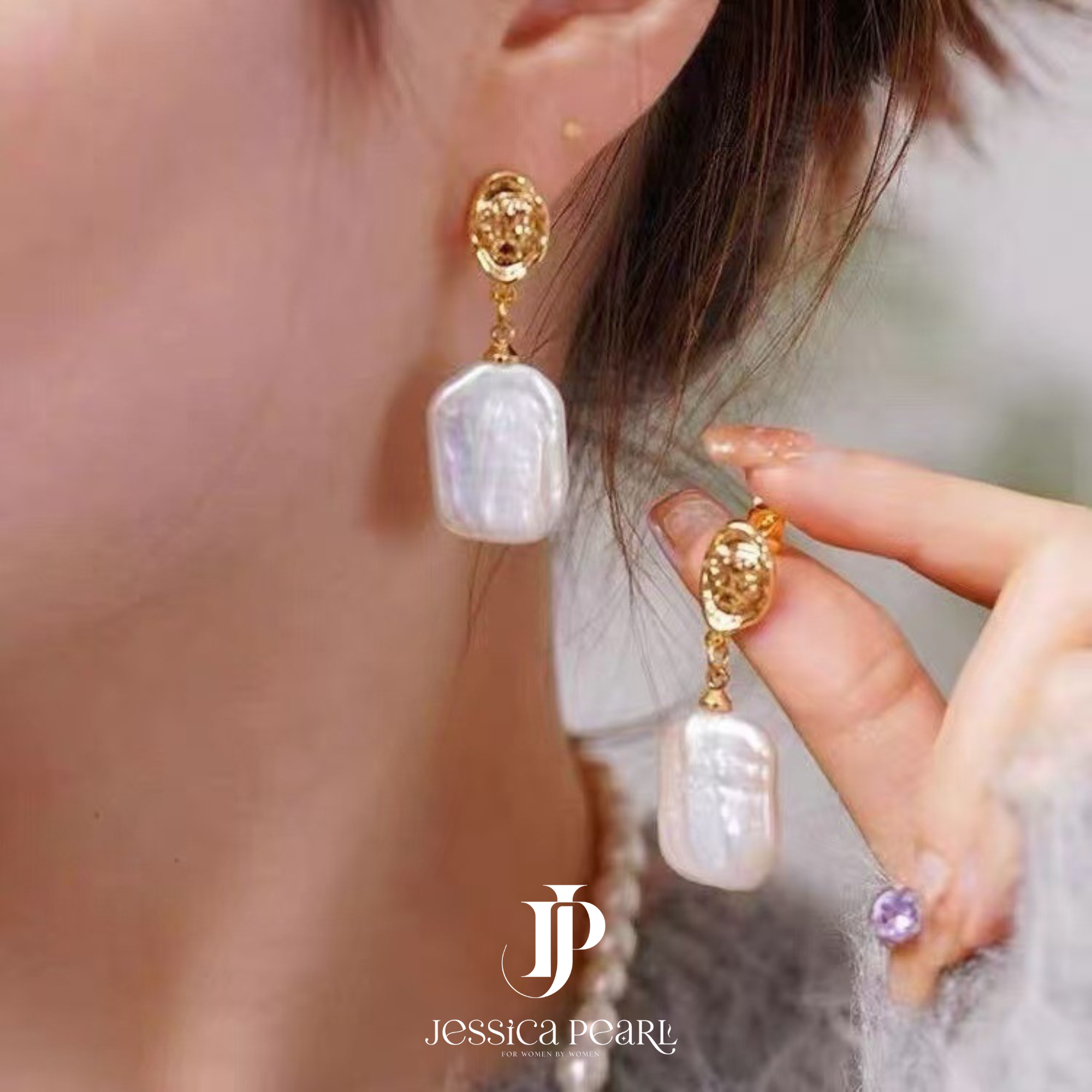  Khuyên tai nữ Modern Pearl 