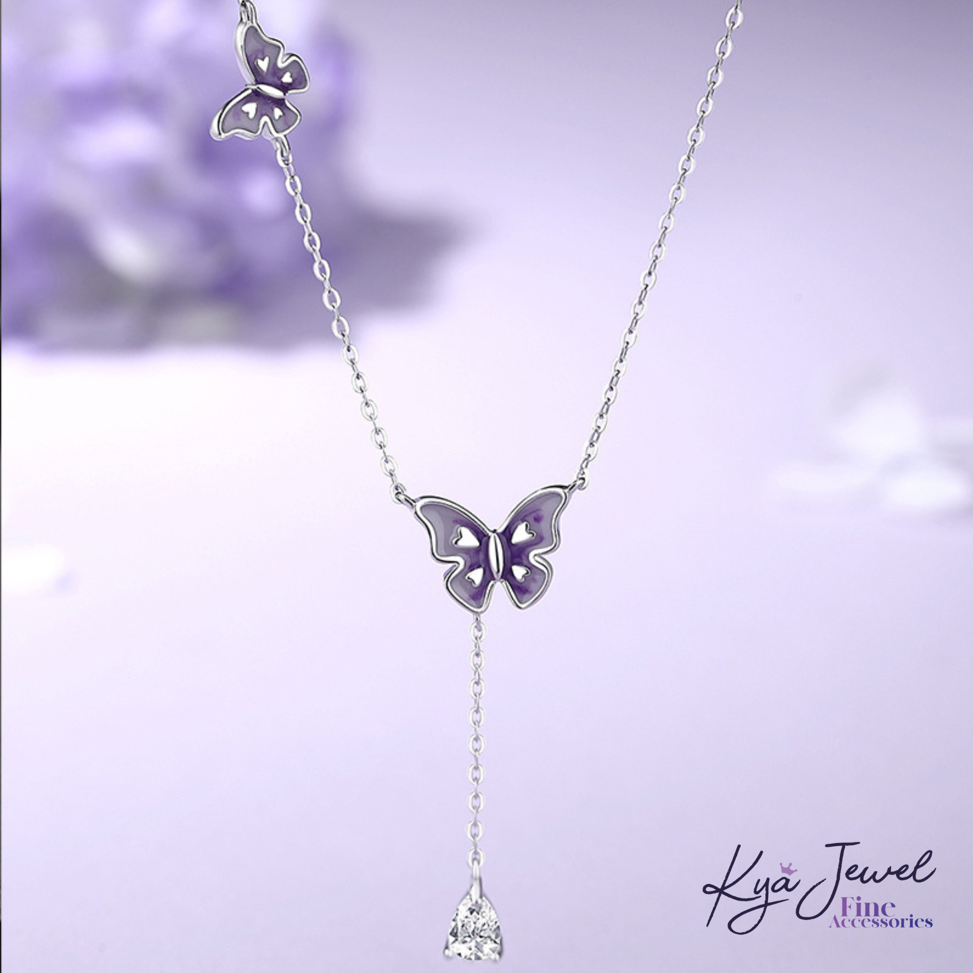  Dây chuyền nữ Purple Petite Butterfly Drop 