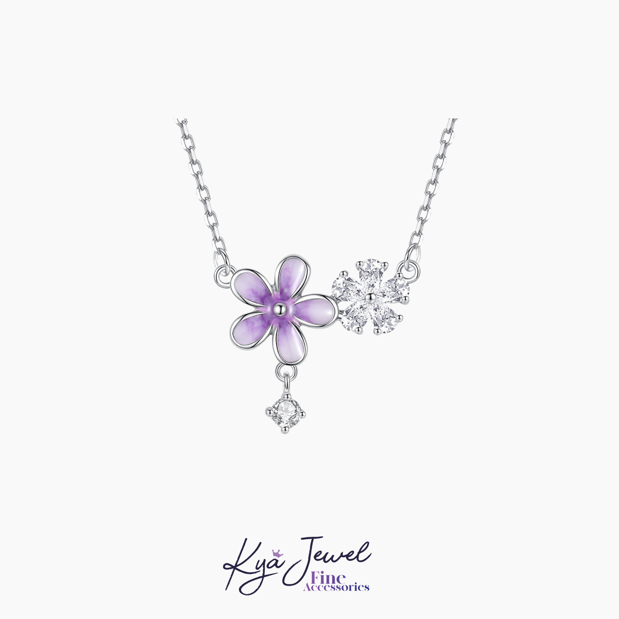  Dây chuyền nữ Purple Petite Blossom Crystal 