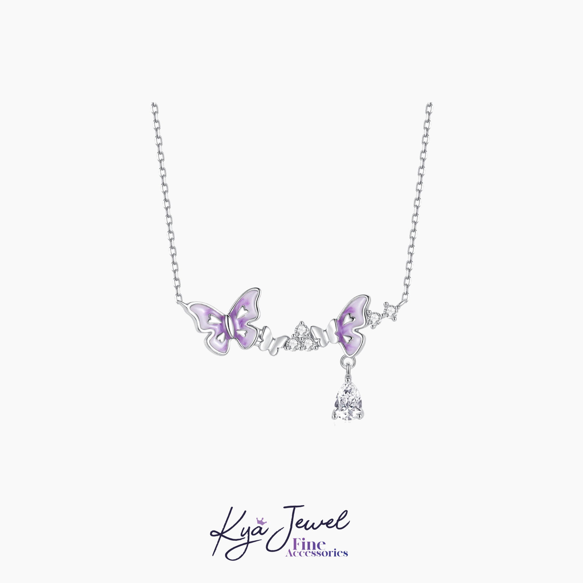  Dây chuyền nữ Purple Petite Butterfly Crystal 