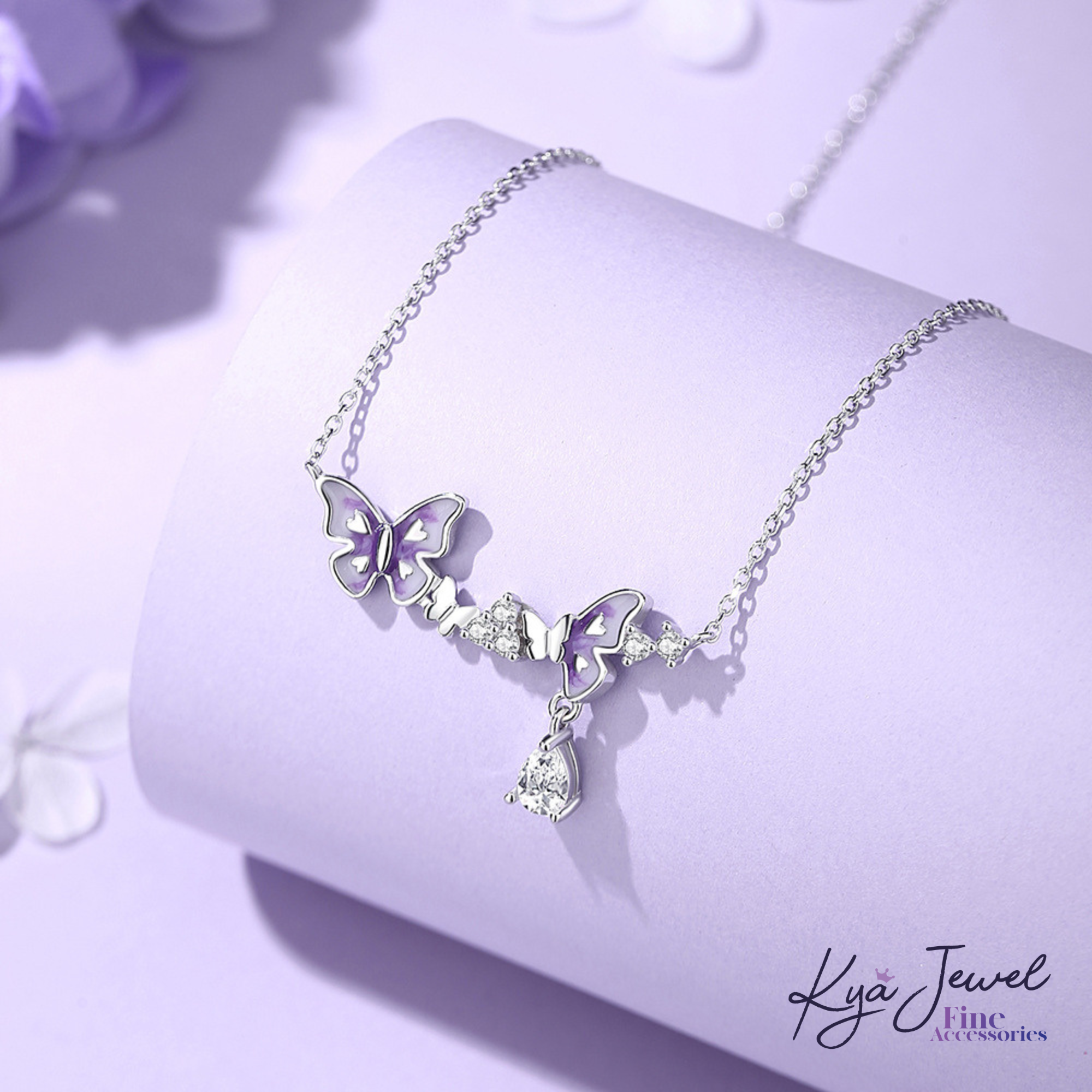  Dây chuyền nữ Purple Petite Butterfly Crystal 