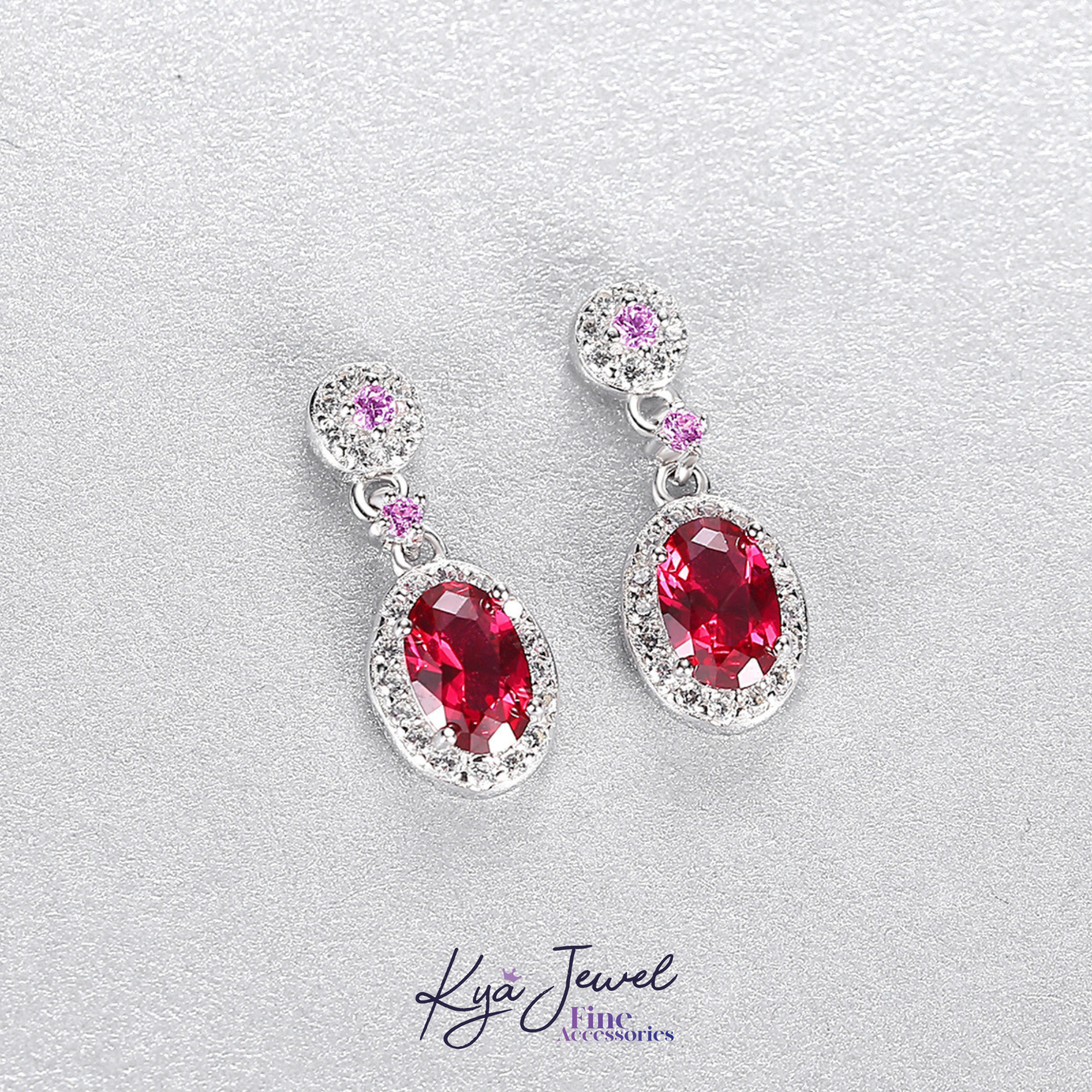  Bộ trang sức nữ bạc Ý Crimson Flame 