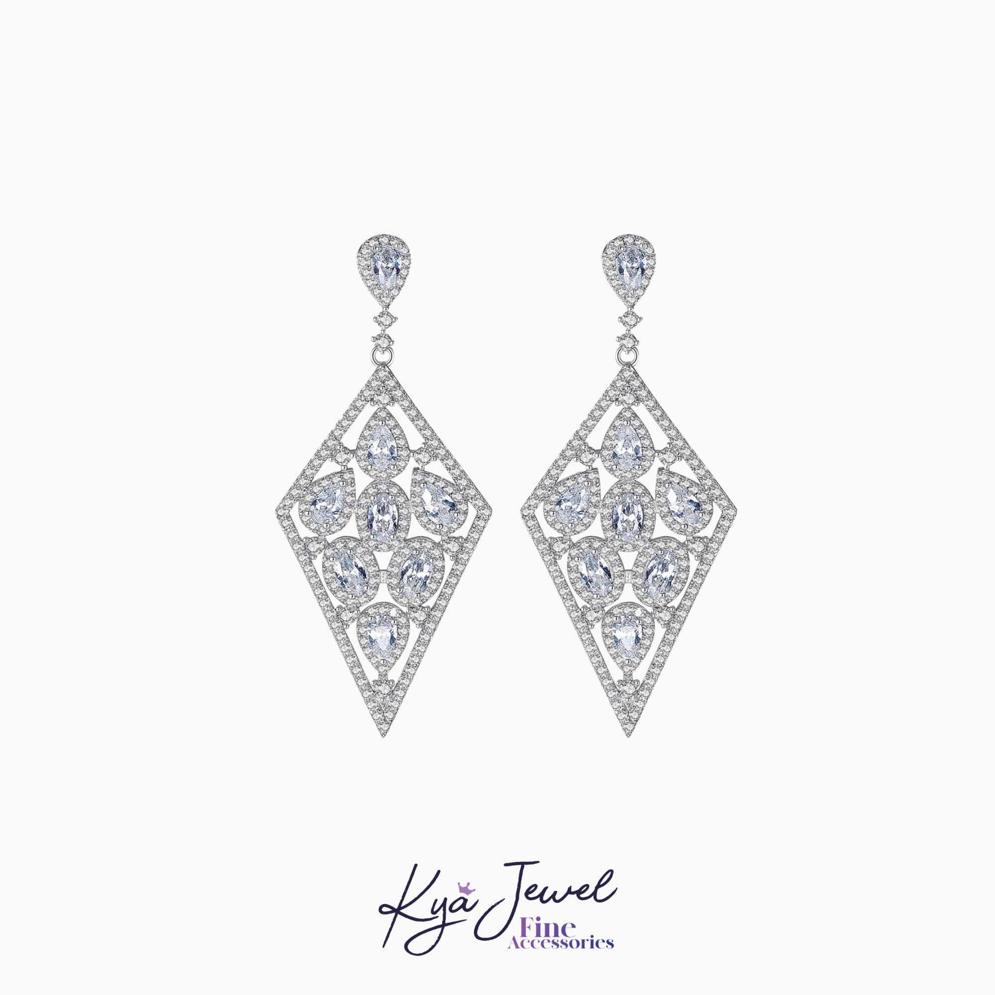  Khuyên tai nữ Sparkling Rhombus 